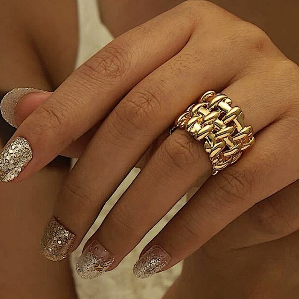 GOLD BRAIDED RING - Picture 2 of 5